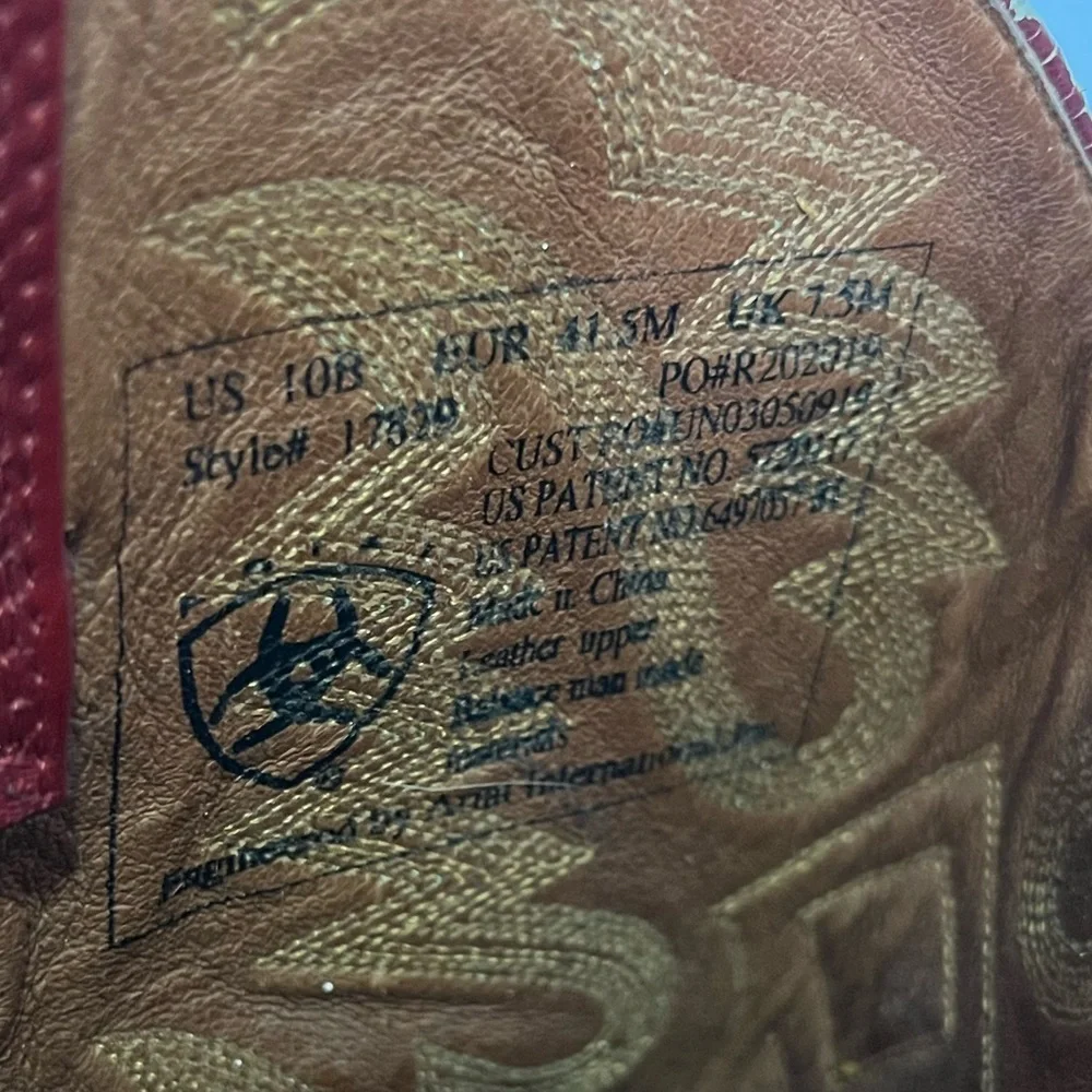 Ariat Womens Size 10B Cobalt Crepe Western Cowboy Boots Suntan Red